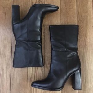 Massimo Dutti Napa Leather Mid-Calf Boot